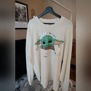 Disney Spirit Jersey Cream Long Sleeve with Star Wars Grogu